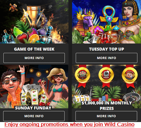 Wild online casino ongoing promotions