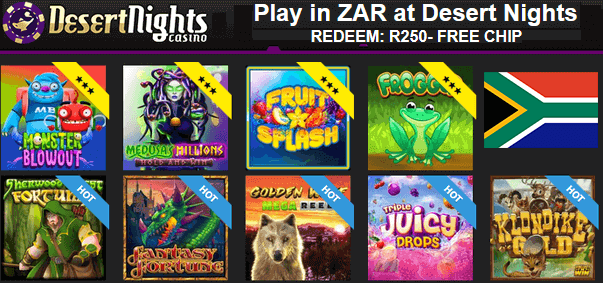 Desert Nights online casino South Africa R250 free chip