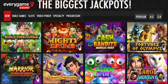 Everygame SpinLogic/RTG online casino slot games