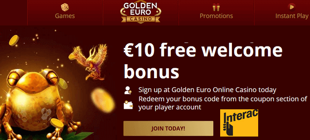 Golden Euro - join Interac Casino with no deposit bonus
