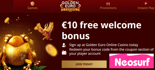 Golden Euro - join Neosurf Casino with no deposit bonus
