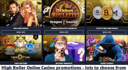High Roller Online Casino welcome bonuses