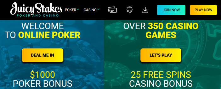 Juicy Stakes online casino & poker welcome bonuses