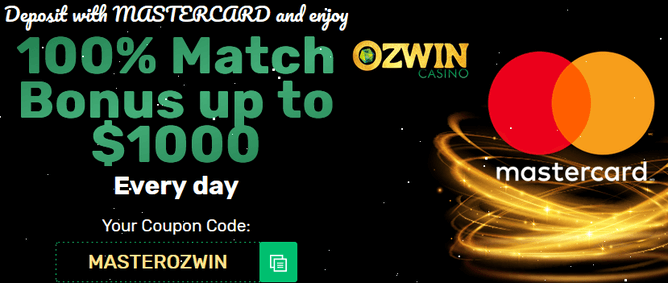 Ozwin Casino, Mastercard bonus code