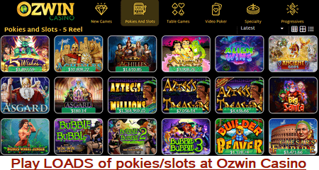 Ozwin Casino pokies slots games