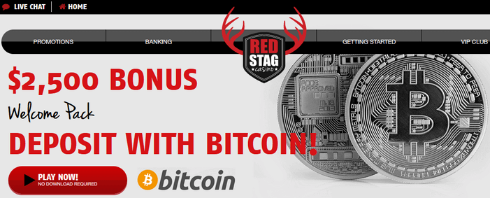 Red Stag online casino Bitcoin deposit bonus