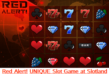 Slotland Casino, Red Alert unique online slot game