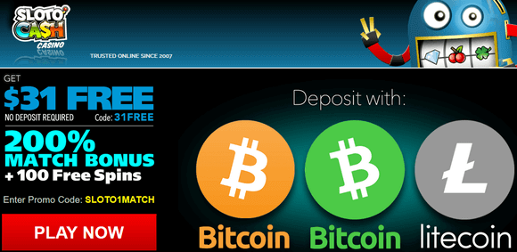 Crypto bonuses at Sloto'Cash online casino