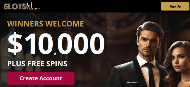 SlotsWin Casino free spins welcome bonus