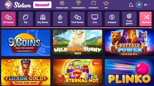 Slotum Neosurf casino games