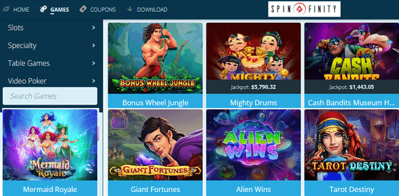 Spinfinity online casino games