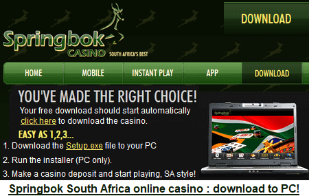 Springbok South Africa casino download