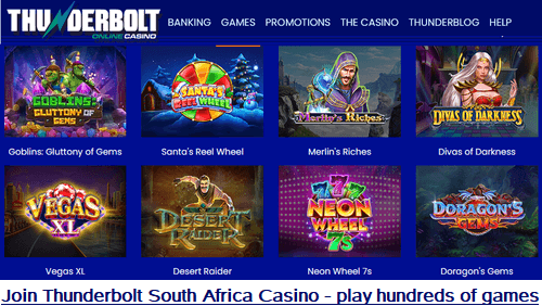 Join Thunderbolt South Africa Casino, play hundreds of games