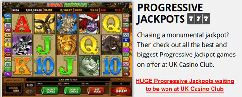 UK Casino Club progressive jackpots